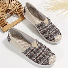 Ethnic Lightweight Slip On Canvas Sneakers