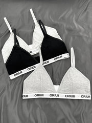 3pcs Letter Sports Bras Comfy Yoga Fitness Bra Women's Underwear
