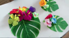 Tropical Palm Leaf Plants Hawaii Jungle Party Table Decor