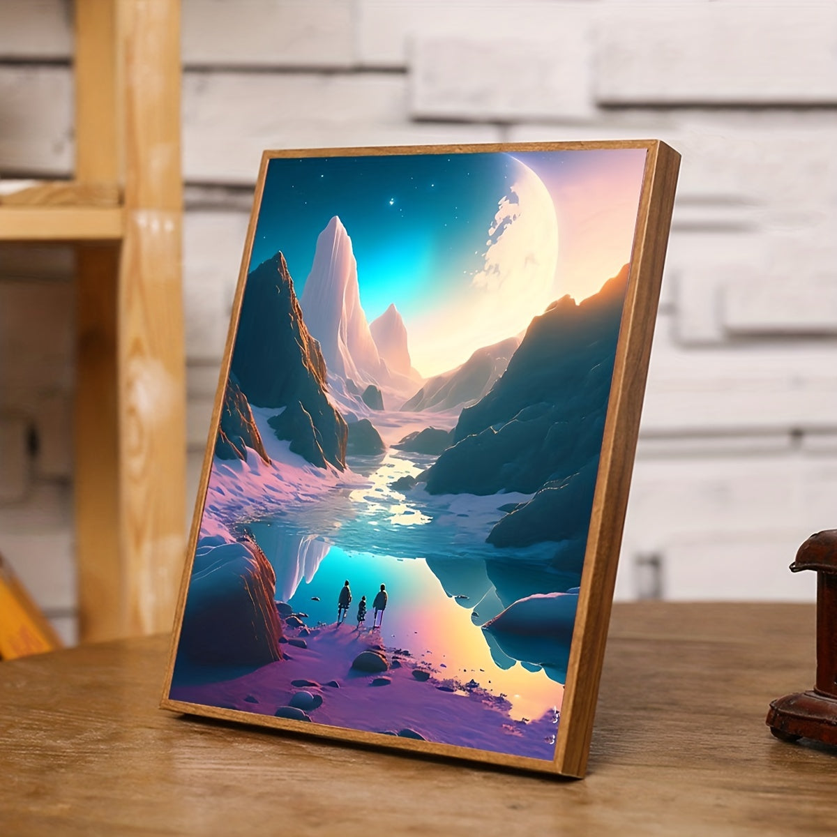 Mountain and River Landscape Rhinestone Painting 5D DIY Full Round Drill Mosaic