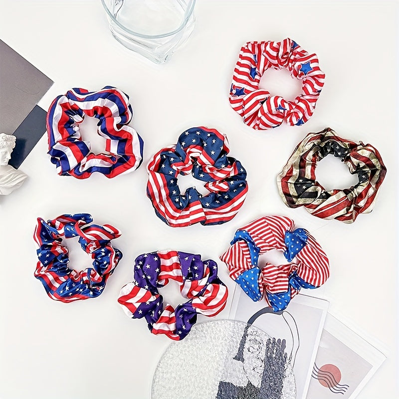 American Flag Hair Tie Elastic Scrunchie for Women Girls
