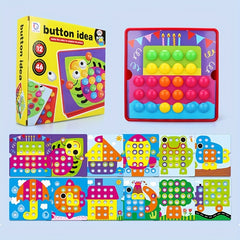 Button Art Toys Crafts For Toddler Activities Game Peg Board Preschool Toys