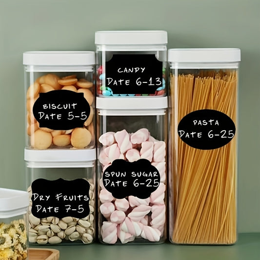 36pcs Reusable Food Storage Container Labels Waterproof Blackboard Sticker