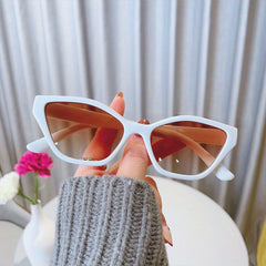 Cat Eye Sunglasses Gradient Lens Minimalist Square Frame Eyewear