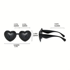Y2K Inflated Heart Sunglasses for Women Men Funny Party Sun Shades