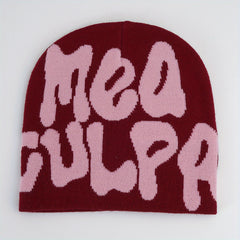 Y2K Knitted Beanie Cap Elastic Foldable Warm Skull Hat
