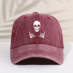 Kids Vintage Double Skull Baseball Cap Sunshade