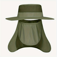 Quick Drying Sunscreen Bucket Hat With Neck Flap Wide Brim Sun Hat