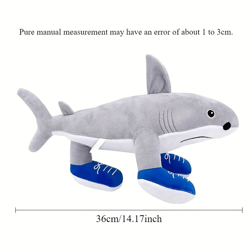 Funny Shark Plush Toy with Shoes Soft Stuffed Animal for Kids