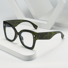 Retro Green Tortoiseshell Cat Eye Clear Glasses Anti Blue Light