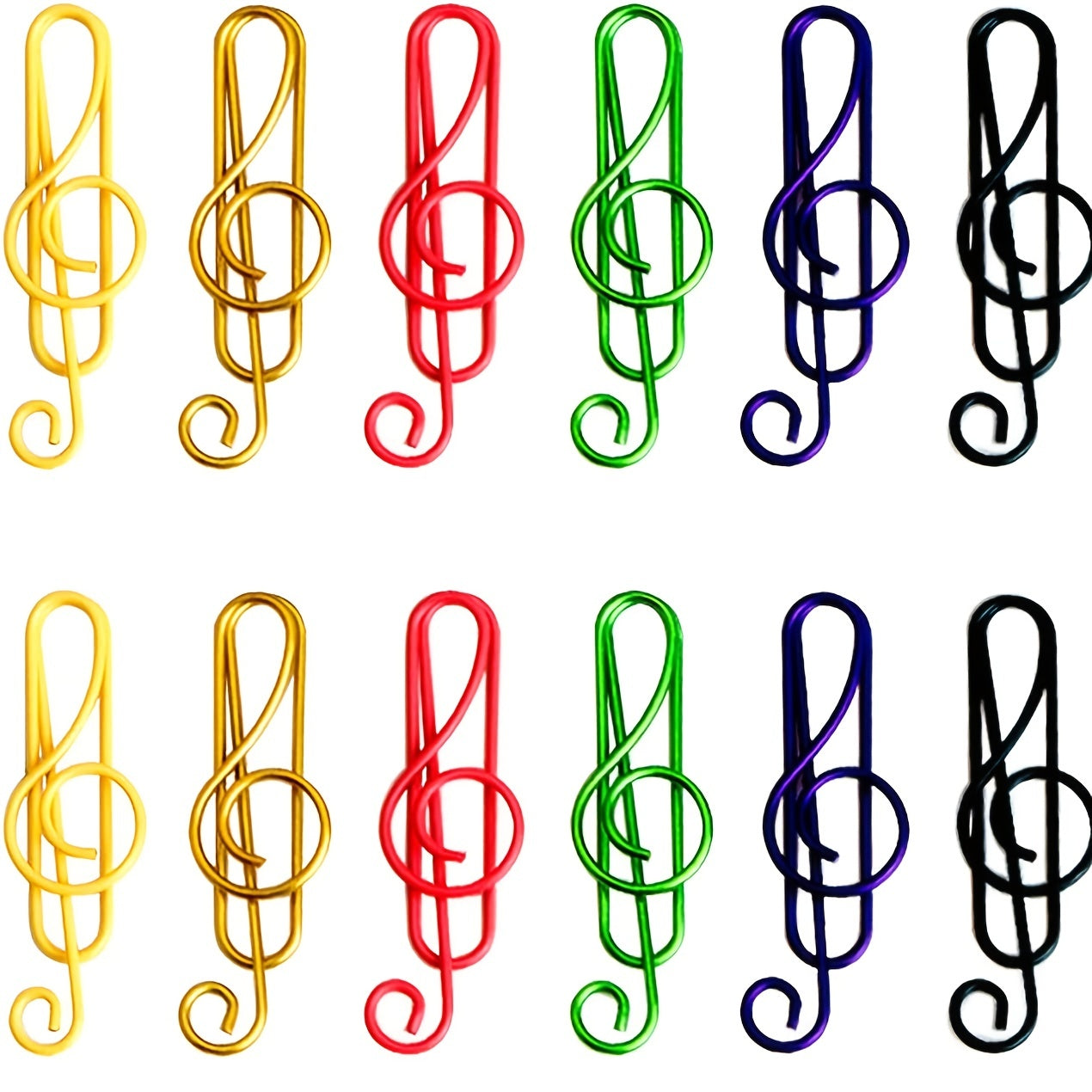 50 pcs Musical Notes Metal Paper Clips for Office and School Supplies