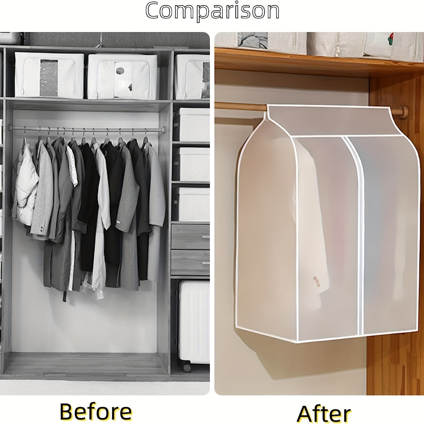 Dustproof Clothes Bag Clothes Rack Cover Wardrobe Organizer 60x50