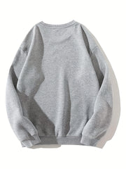 Skull Graphic Long Sleeve Casual Sweatshirts for Halloween Crew Neck Pullover