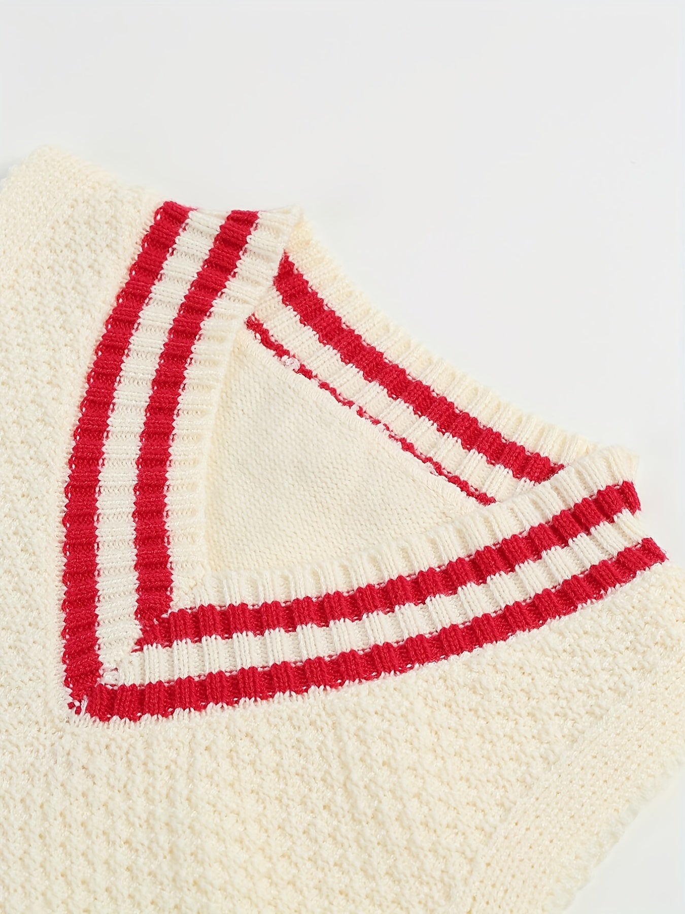 Toddler's Striped V Neck Sweater Baby's Stylish Sleeveless Vest