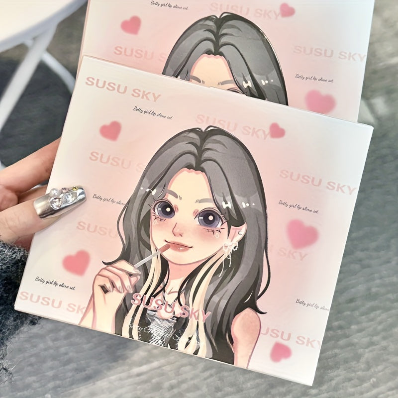 Betty Girl Lip Mud 6 Pk Set Long Lasting Brightening Lipstick Gloss