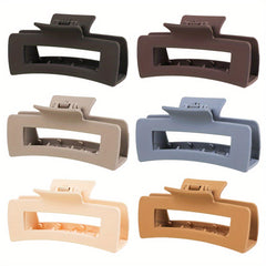 6pcs Matte Hollow Square Claw Clip for Styling Hair