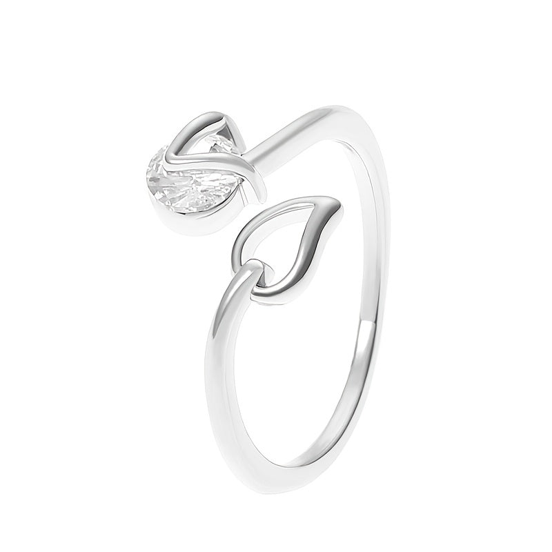Women's Bow Ring Leaf Element Ring Accessories Party Birthday Gift