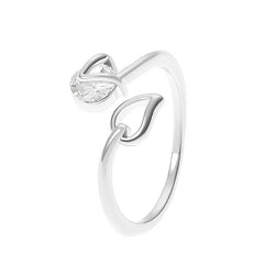 Women's Bow Ring Leaf Element Ring Accessories Party Birthday Gift