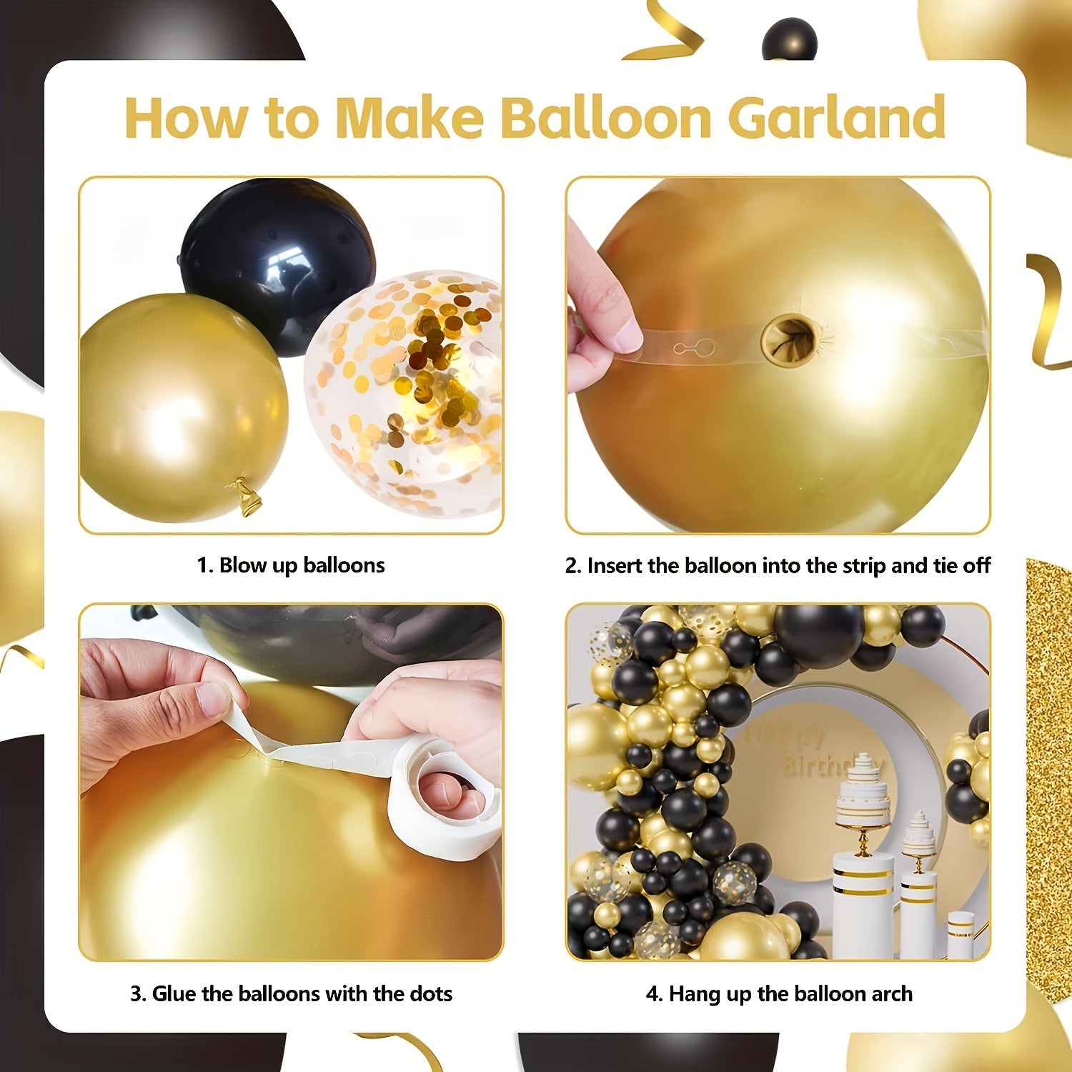 137pcs Golden Balloons Garland Arch Kit for Party Decorations