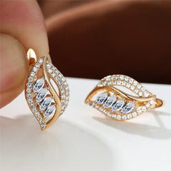 Marquise Cut Multicolor Stone Clip On Hook Earrings CZ Drop Dangle