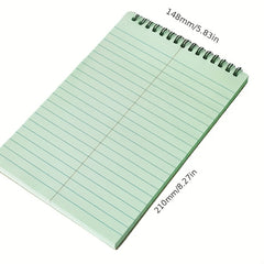 Green Flip Up Coil Notebook Tearable Horizontal Line Thick 50 Sheets