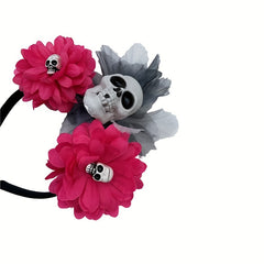 Halloween Rose Skull Headband Floral Hair Band For Women Girls
