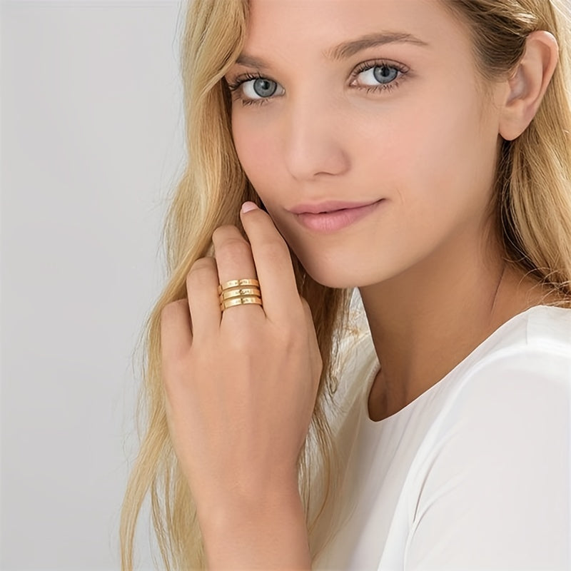 Personalized Engraved Name Ring Stainless Steel Adjustable Finger Ring