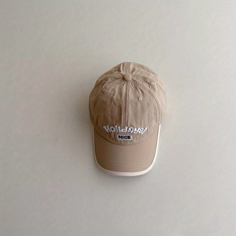 Kids Embroidered Baseball Cap, Quick Drying, Soft Top