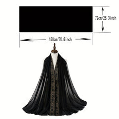 Beaded Lace Chiffon Scarf Hijab Solid Shawl Classic Head Wrap