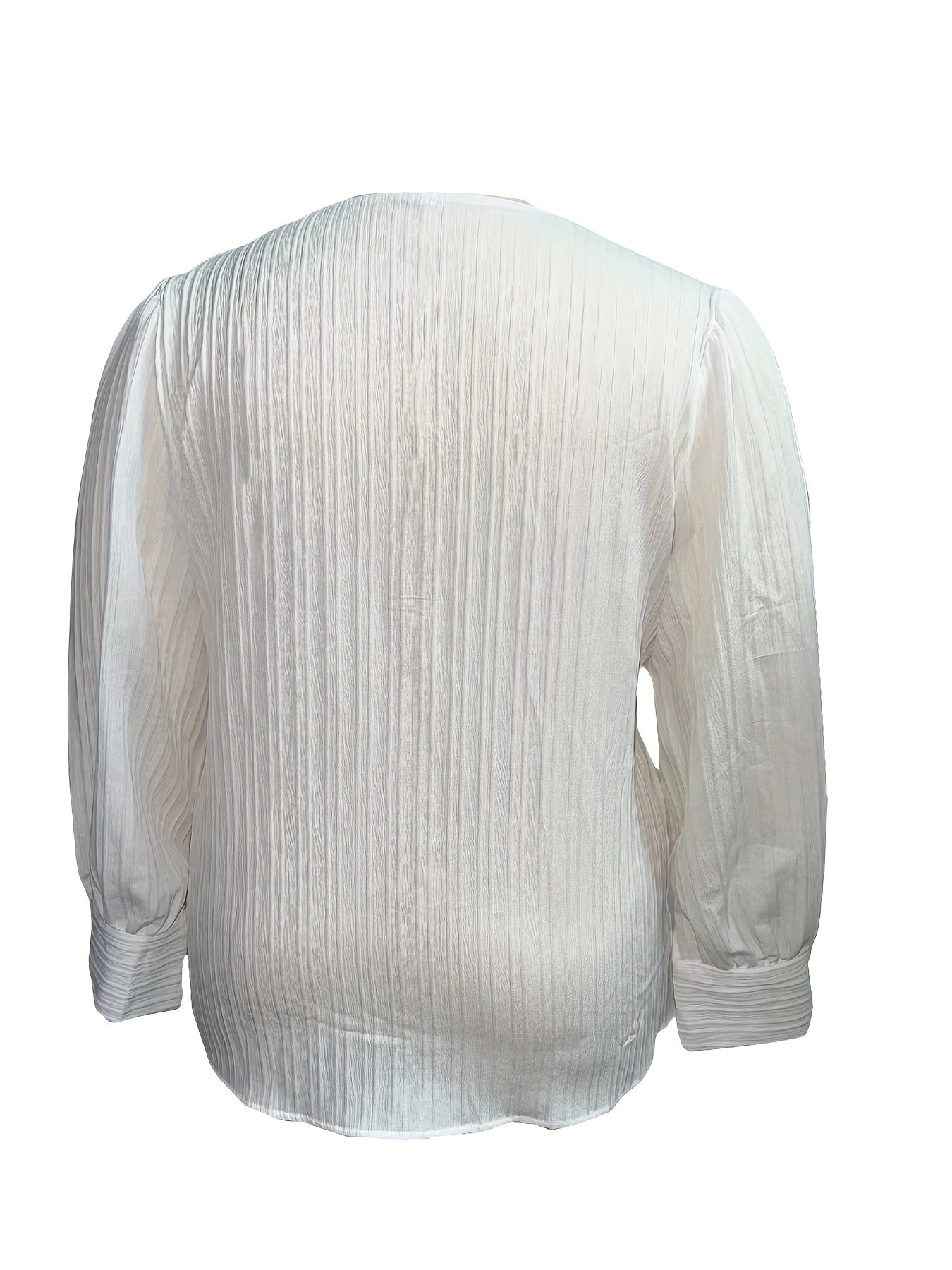  Casual Blouse Women's Plus Solid Ribbed V Neck Blouse