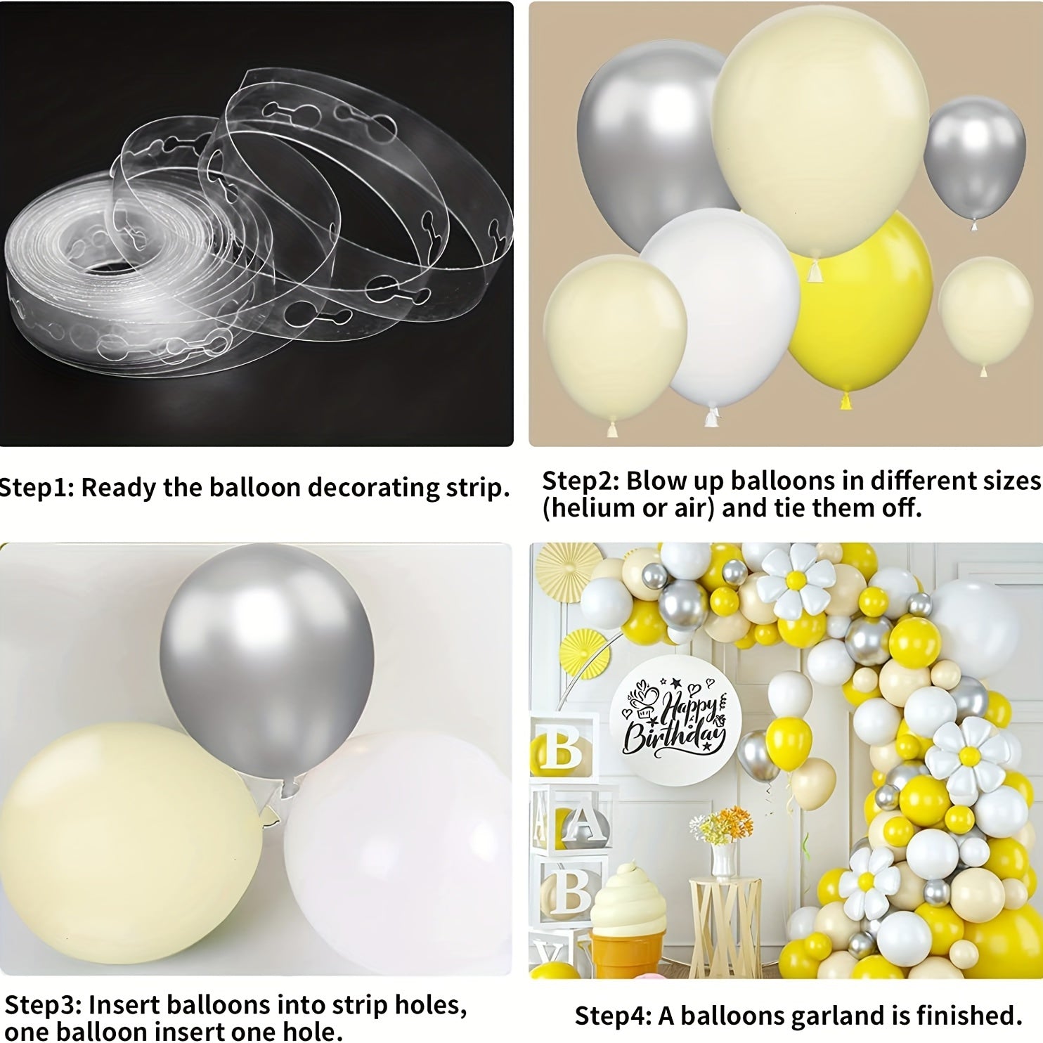 Yellow Balloon Wreath Arch Set for Celebrations
