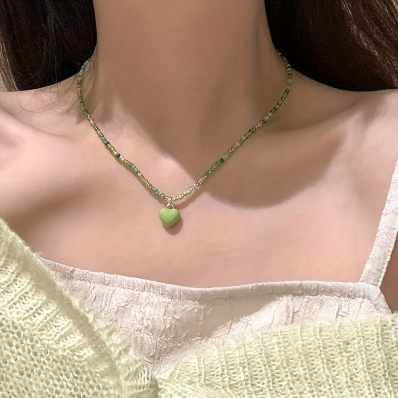 Y2K Candy Chain Beads Necklace Colorful Clavicle Love Summer Jewelry Gift