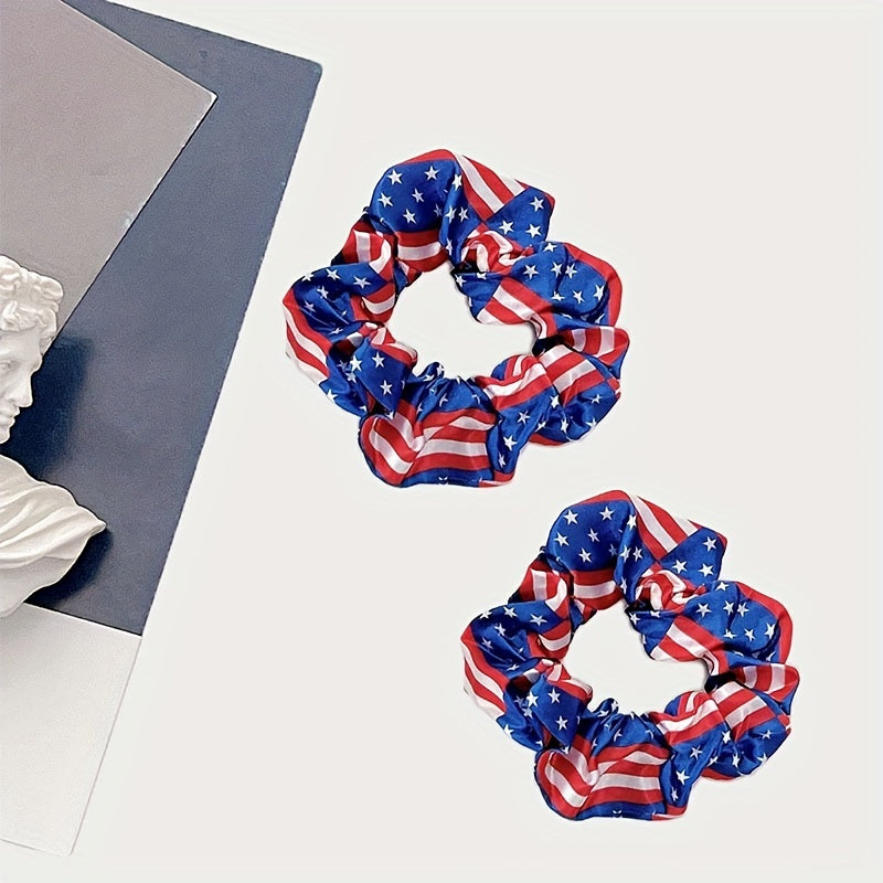 American Flag Hair Tie Elastic Scrunchie for Women Girls