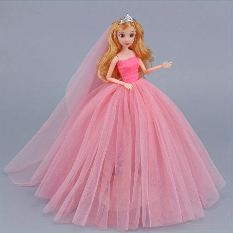 Bjd 30cm Doll Clothing Wedding Dress Skirt with Headscarf