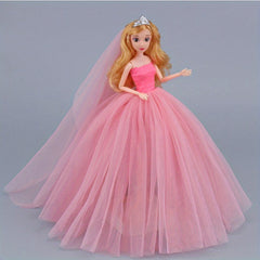 Bjd 30cm Doll Clothing Wedding Dress Skirt with Headscarf