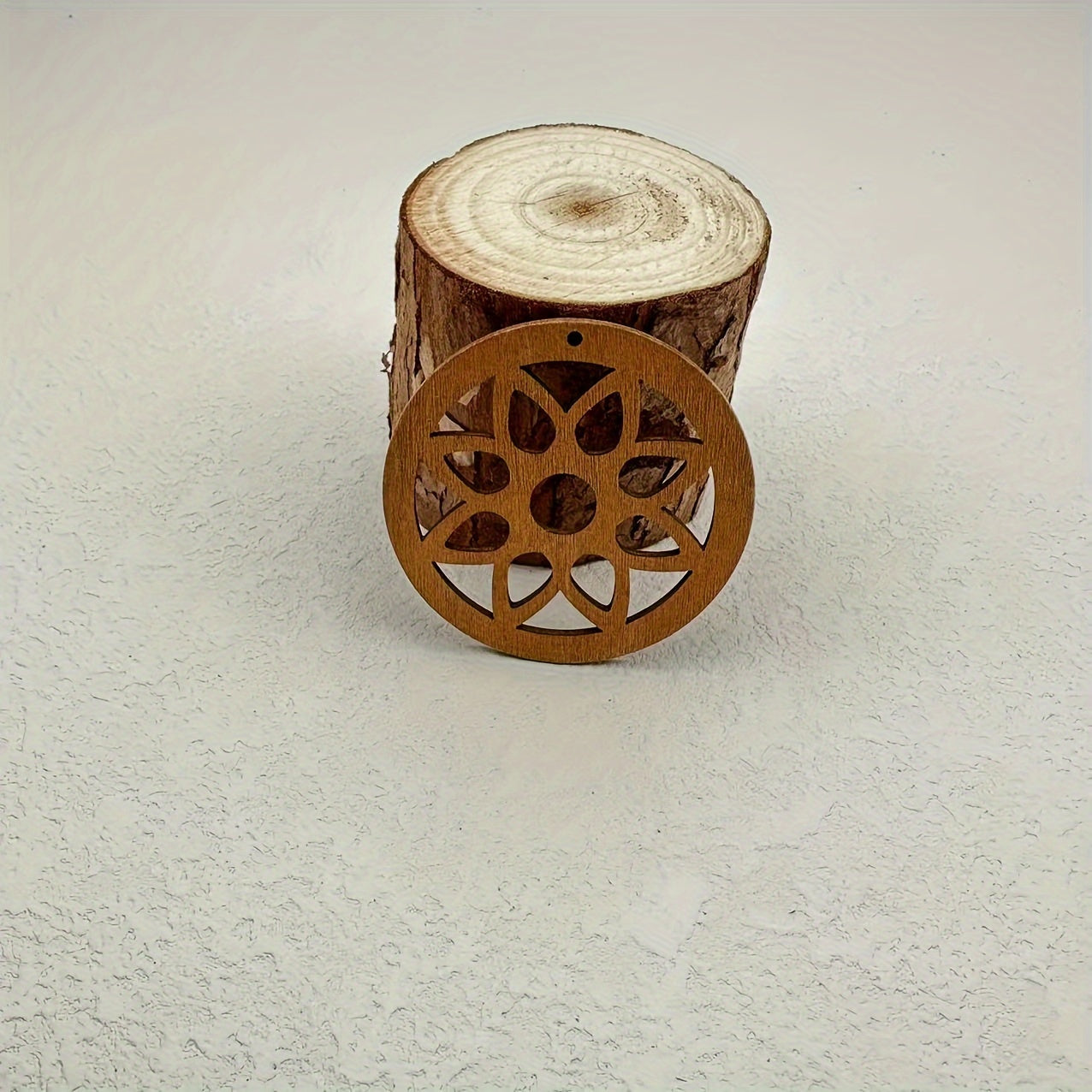 10pcs Round Sliced Pendant Wooden Earrings Necklace Crafts