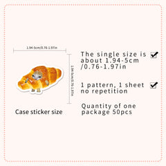 50pcs Funny Cat Head Stickers in Various Colors Self Adhesive Vinyl Decals