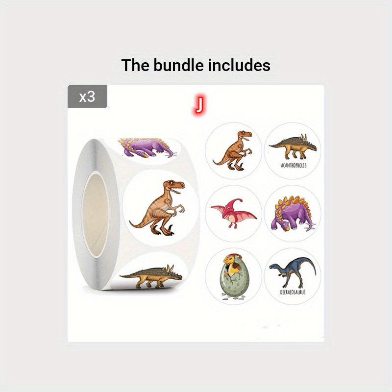 500pcs Dinosaur Thank You Stickers DIY Sealing Labels