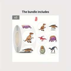500pcs Dinosaur Thank You Stickers DIY Sealing Labels