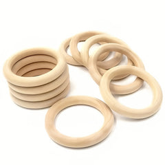 10Pcs Natural Wooden Rings for Jewelry Making DIY Accessory