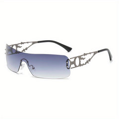 Y2K One Piece Metal Sunglasses UV400