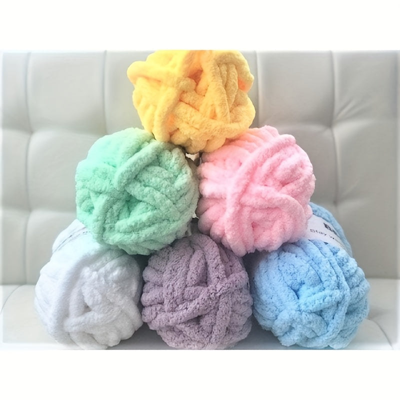 2pcs Polyester Chenille Thread Ice Strips for DIY Knitting Crocheting Blanket