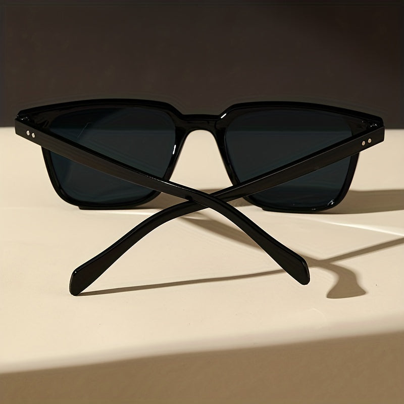 Square Frame Sunglasses For Women Men Minimalist Rivet Decor Glasses