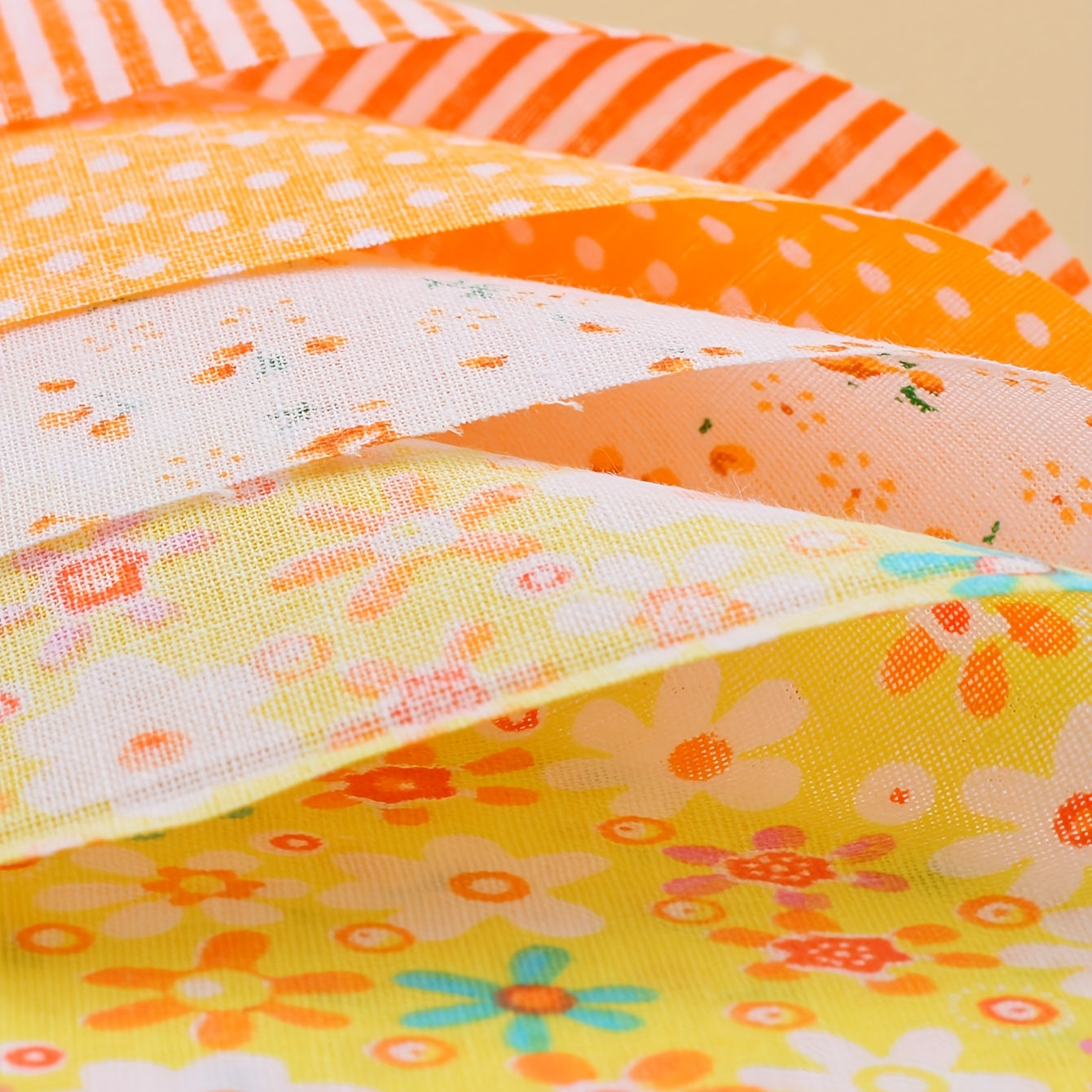 7pcs Orange Series Cotton Cloth Quilting Sewing Patchwork DIY Cloth