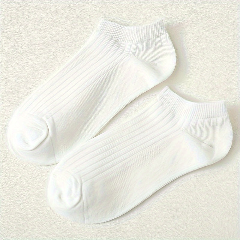 10 Pairs Women's Soft Lightweight Ankle Socks Solid Colors