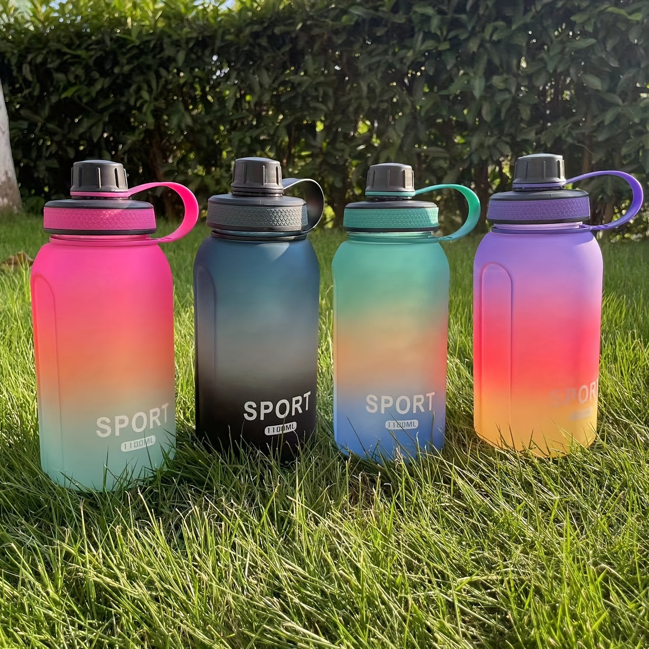 1100ml Matte Gradient Water Bottle Anti Choking Portable Small Mout Water Cup