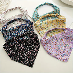 Floral Fabric Bandana Stretchy Triangle Towel Head Scarf Hair Accessory