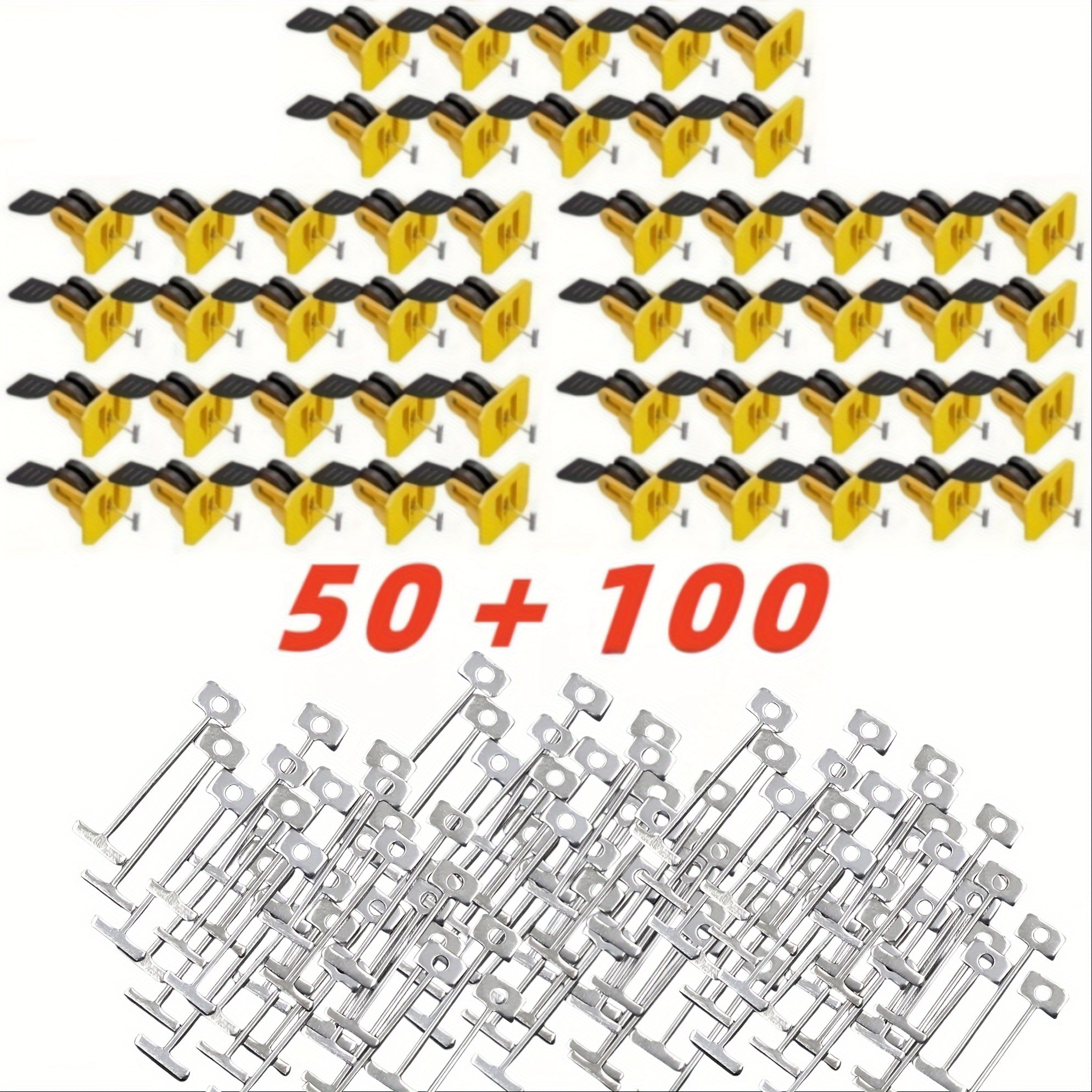 50pcs/100pcs Tile Leveling System - Reusable Tool for Floor & Wall Ceramic Tiles