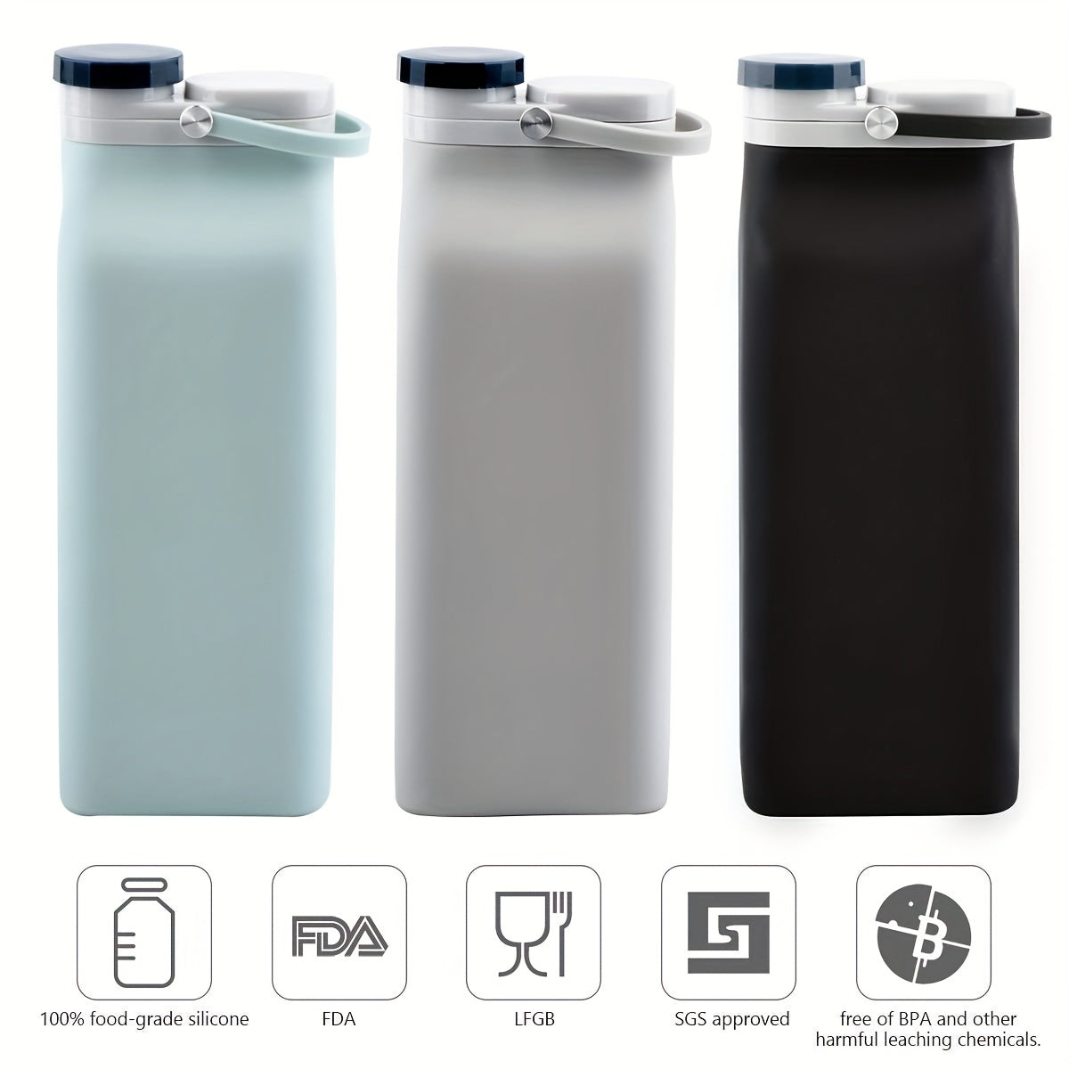 20oz BPA Foldable Water Bottle Lightweight Leak Proof for Travel
