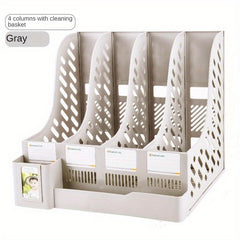 4 Columns Pen Holder Desktop Office Supplies File Rack